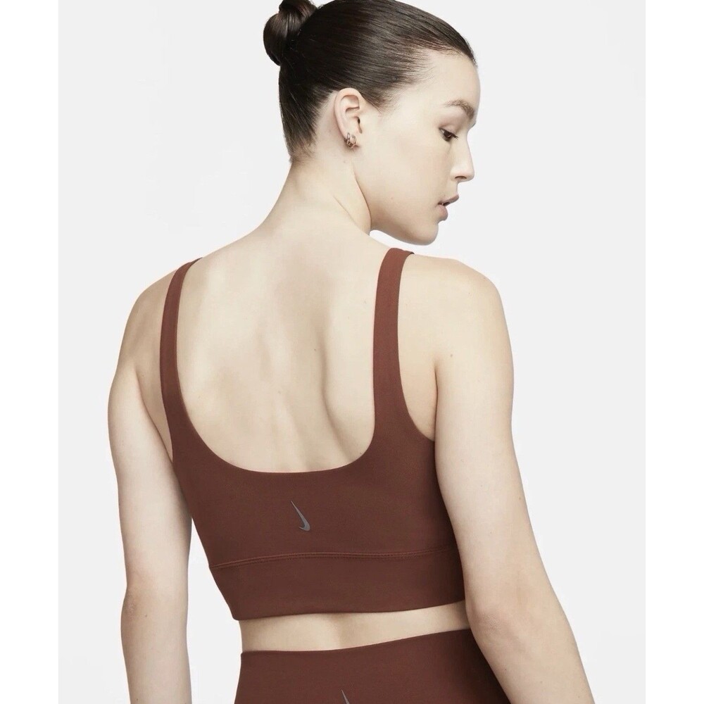 Nike Yoga Womens Luxe Infinalon Dri Fit Crop Tank Top Size 2X Brown Athletic Gym